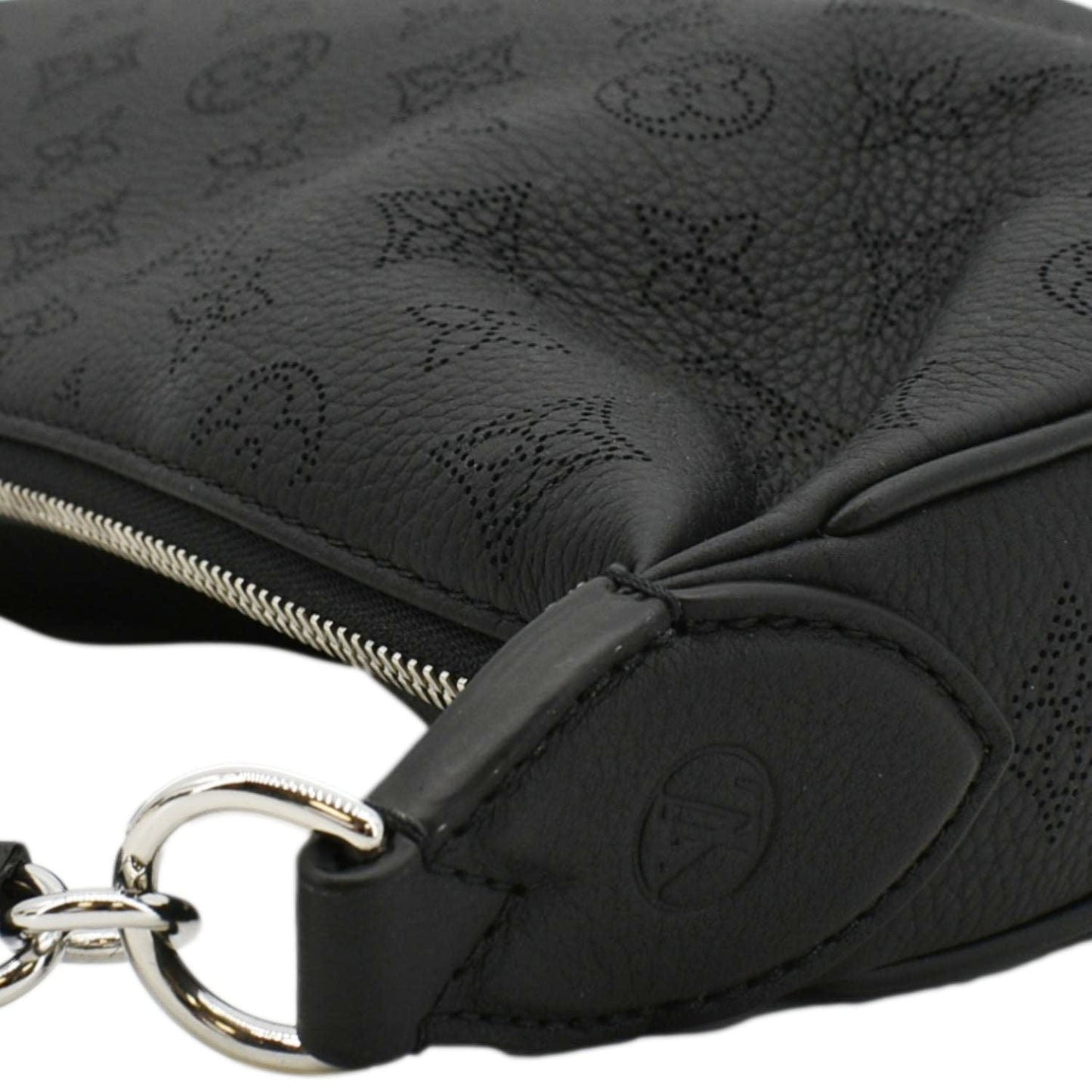 LOUIS VUITTON Baia MM Perforated Mahina Leather Shoulder Bag Black