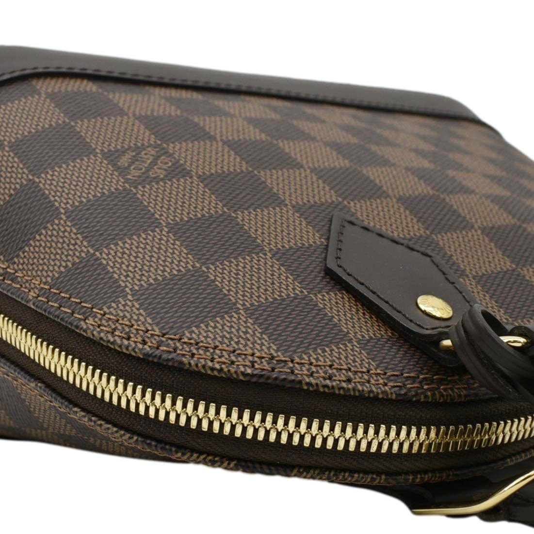 LOUIS VUITTON Braided Alma BB Damier Ebene Satchel Bag Brown