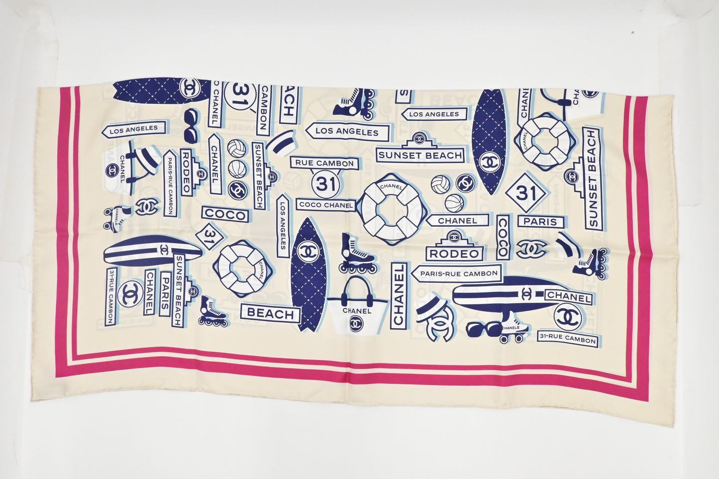 Chanel Beach Logo Scarf in Silk