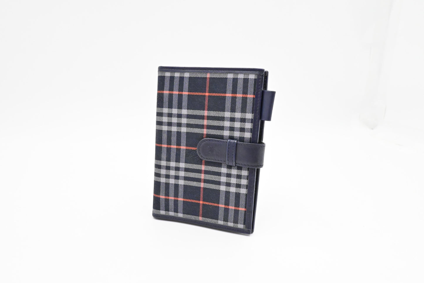 Burberry Agenda in Navy Check Canvas