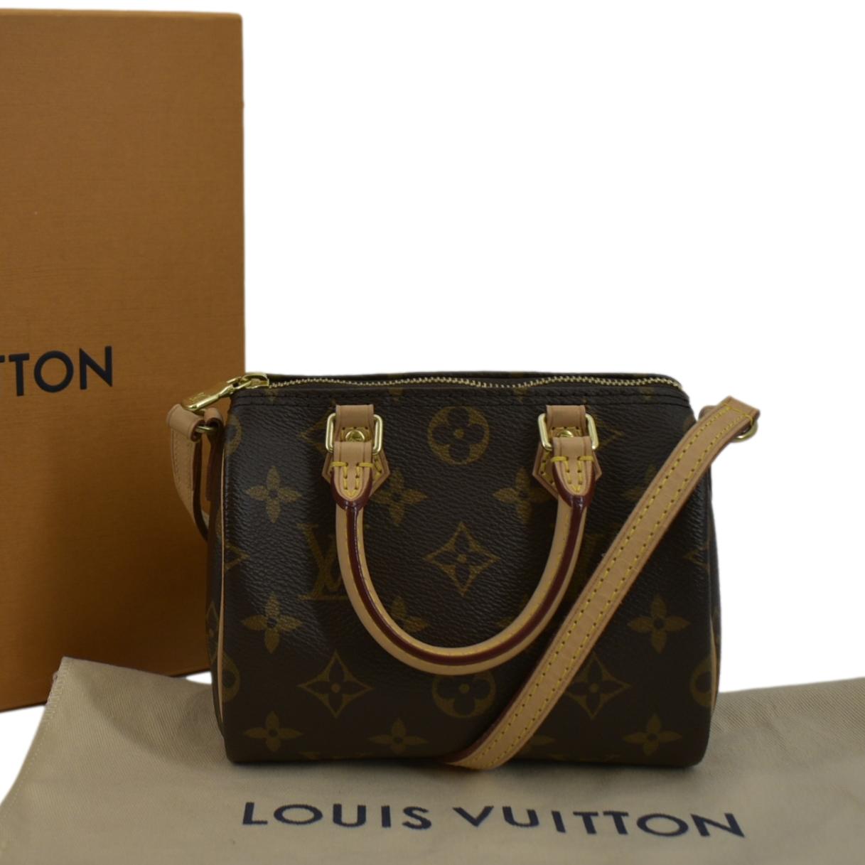 LOUIS VUITTON Nano  Monogram Canvas Crossbody Bag Brown