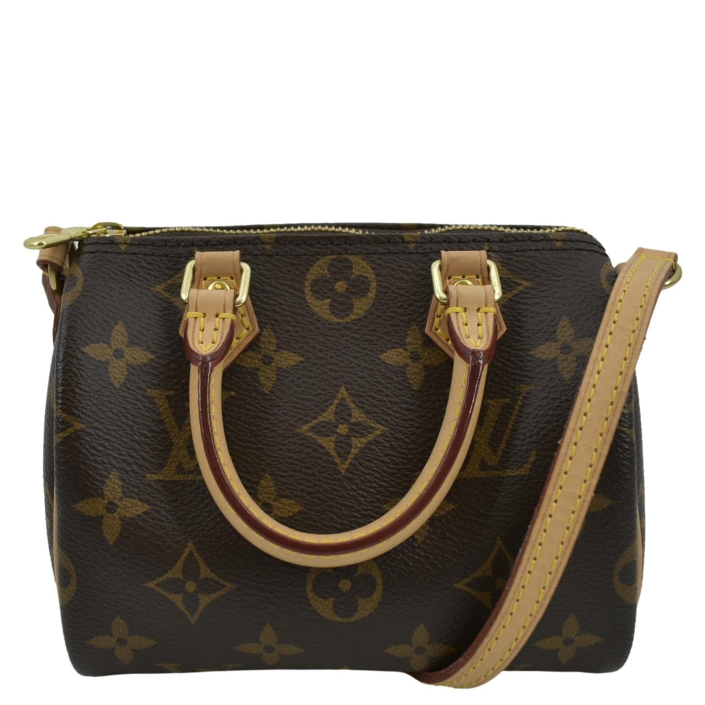 LOUIS VUITTON Nano  Monogram Canvas Crossbody Bag Brown