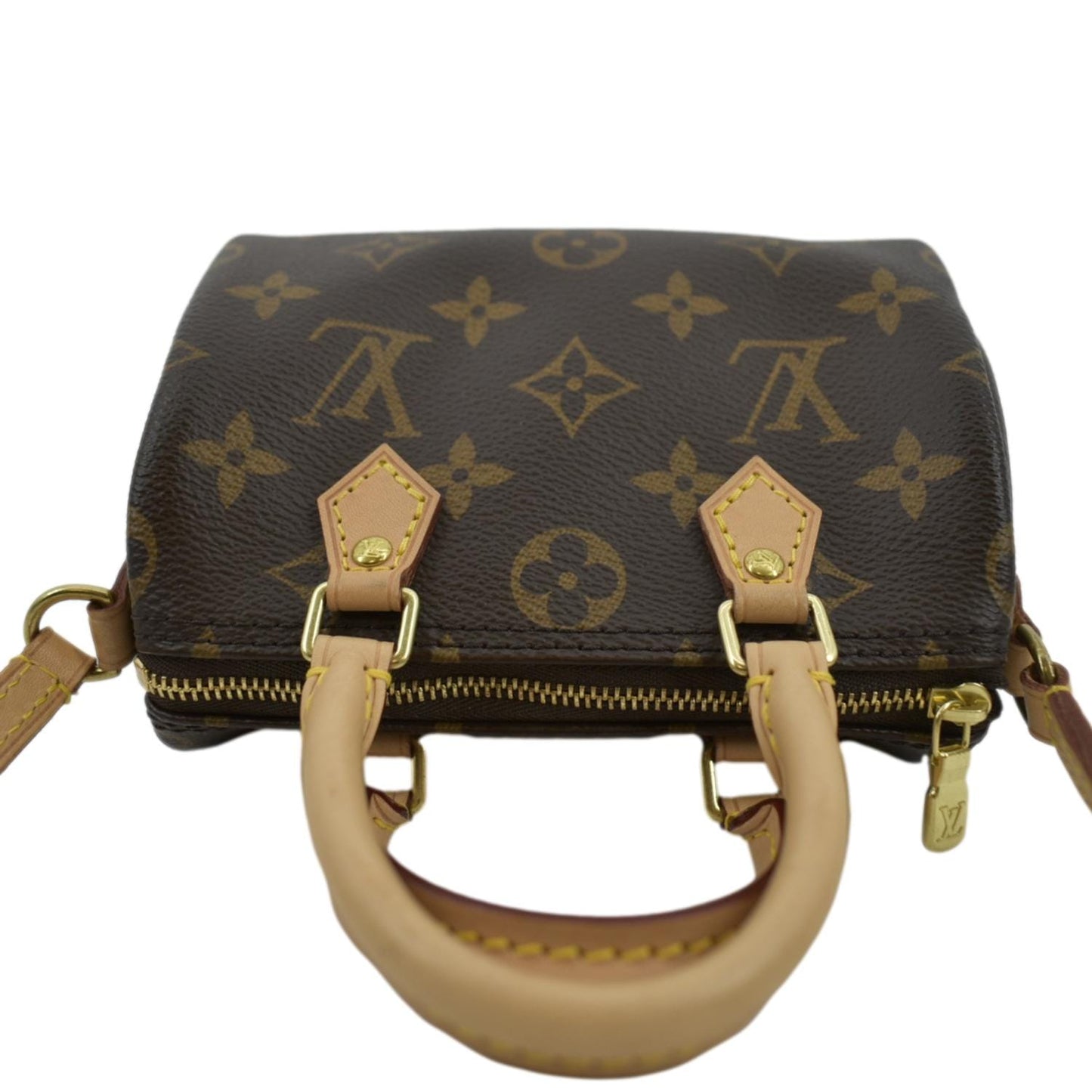 LOUIS VUITTON Nano  Monogram Canvas Crossbody Bag Brown
