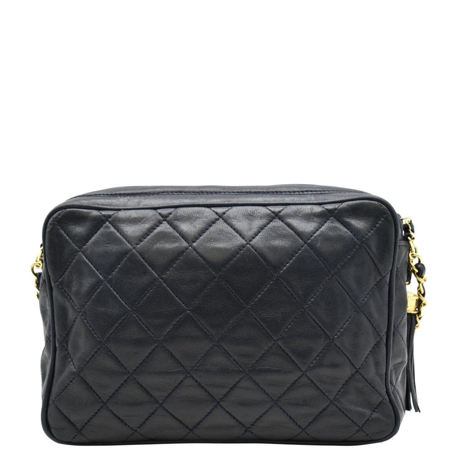 CHANEL  Quilted Leather Camera Crossbody Bag Black