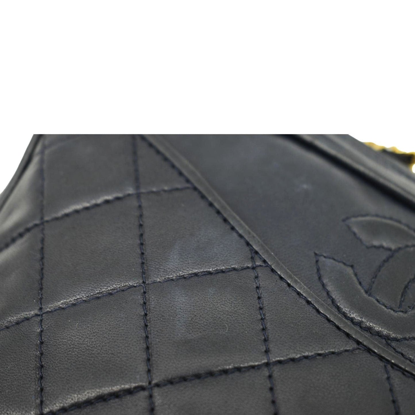 CHANEL  Quilted Leather Camera Crossbody Bag Black