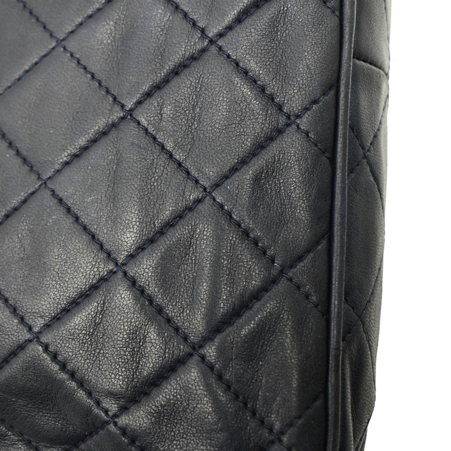 CHANEL  Quilted Leather Camera Crossbody Bag Black