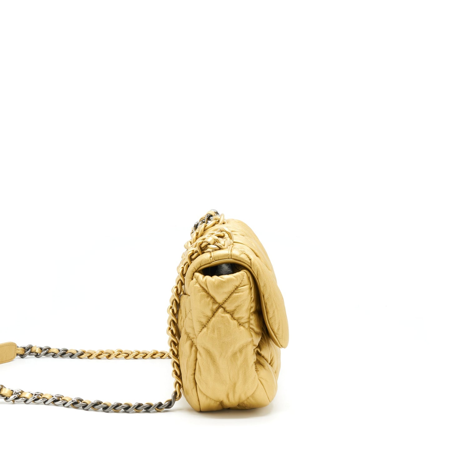 Chanel Small 19 Bag Limited Edition Lambskin Gold With Gold/Silver Hardware