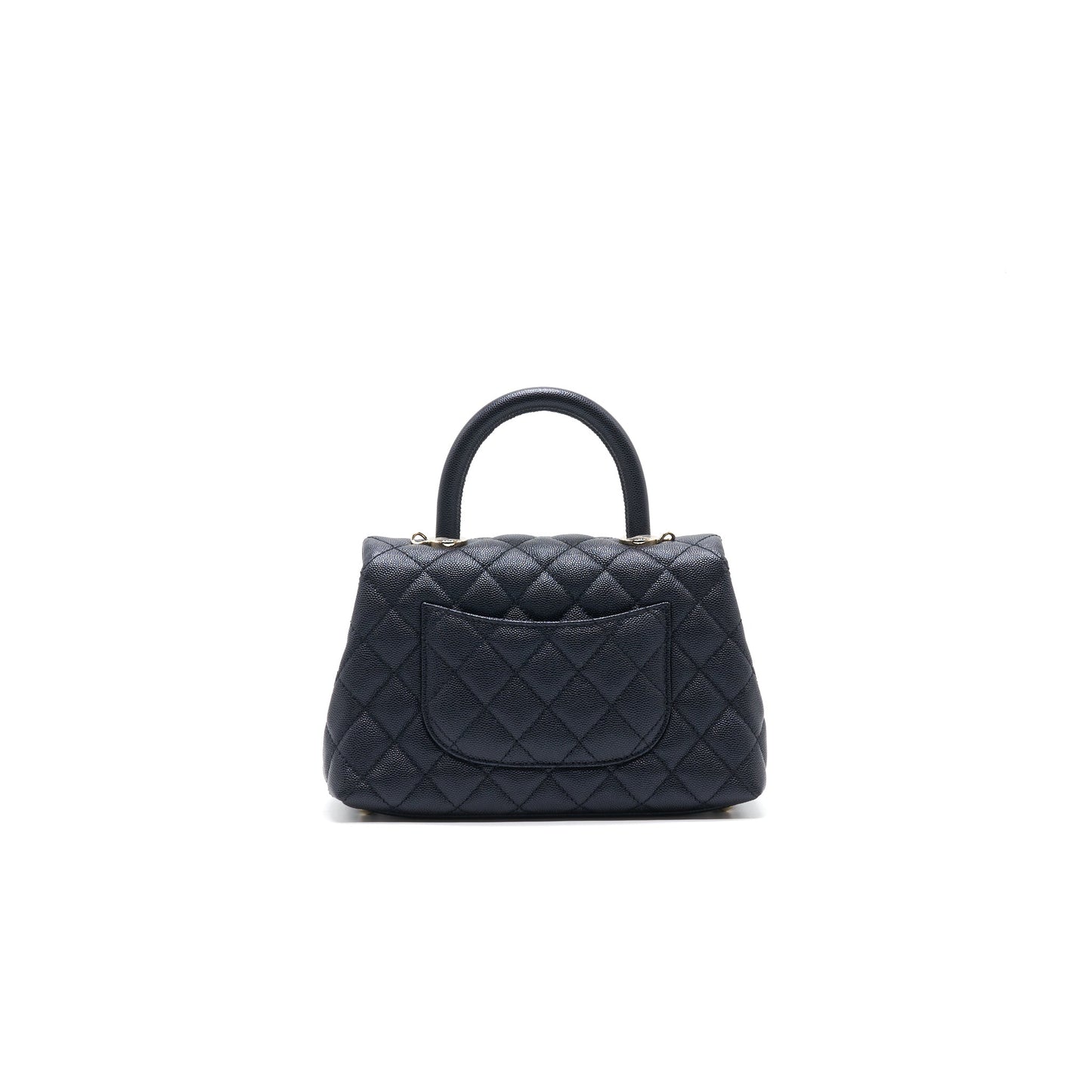 Chanel Mini Coco Handle Iridescent Navy LGHW Handbag