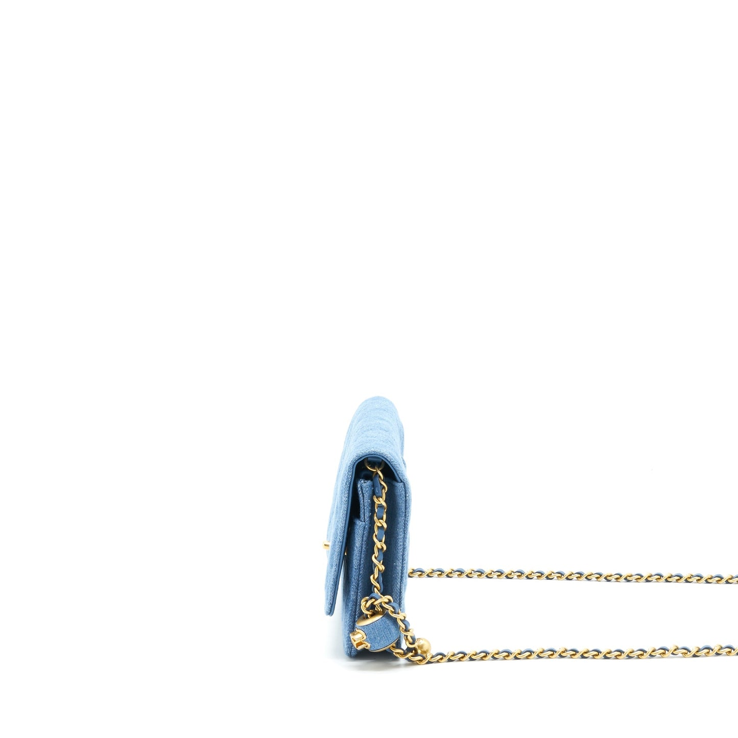 Chanel Pearl Crush Wallet On Chain Denim Blue