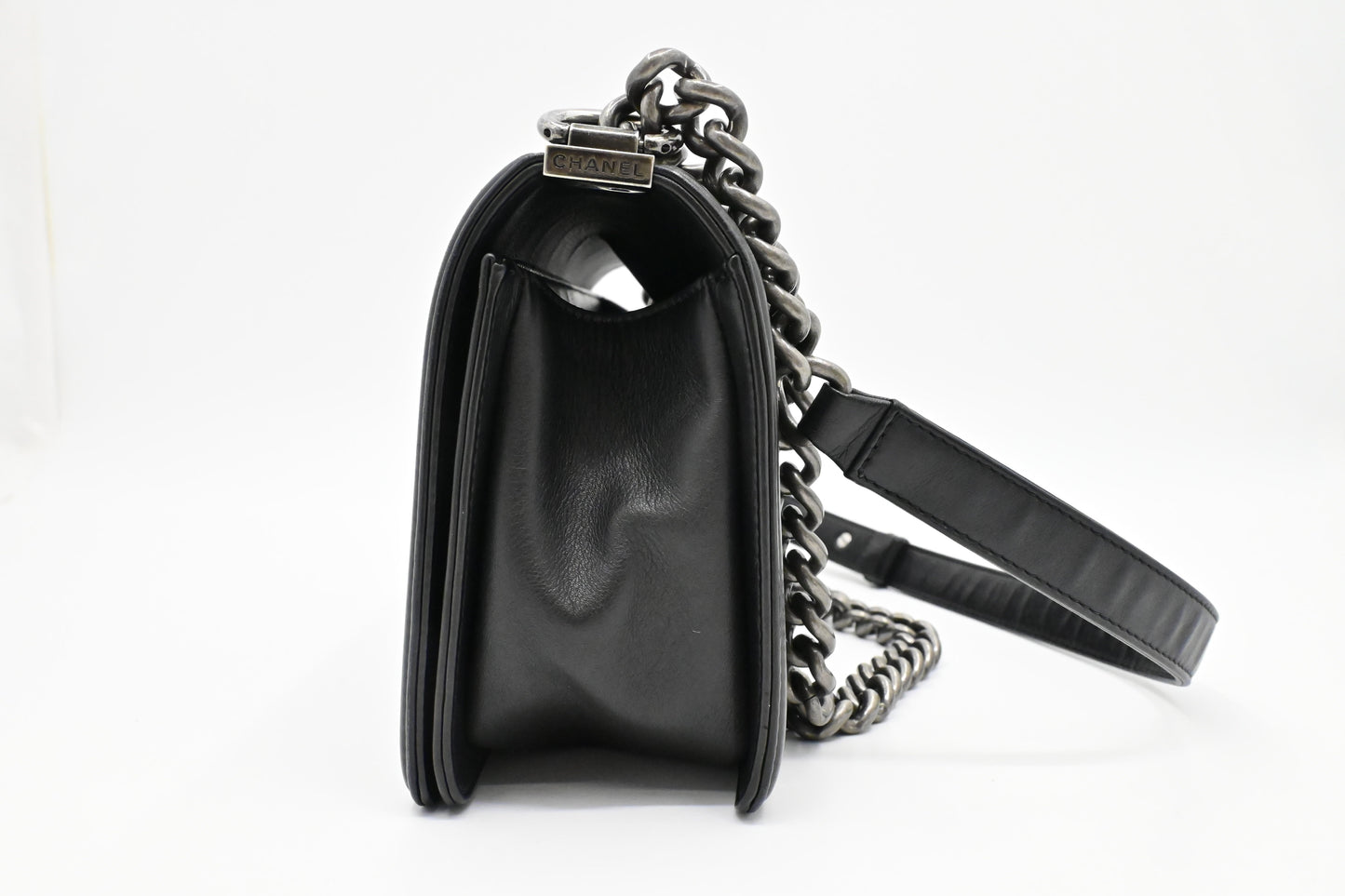Chanel Old Medium Boy in Black Leather