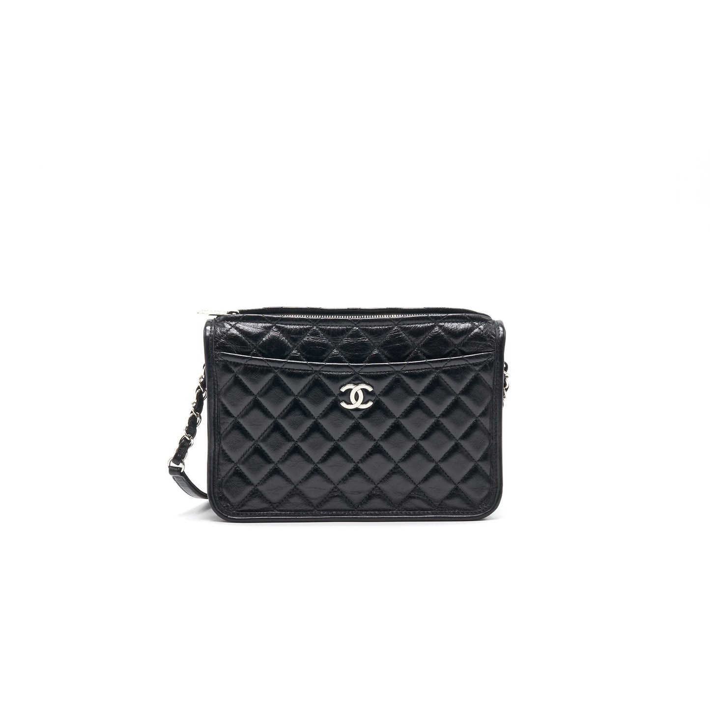 Chanel 18B Calfskin Camera Case Black SHW Handbag