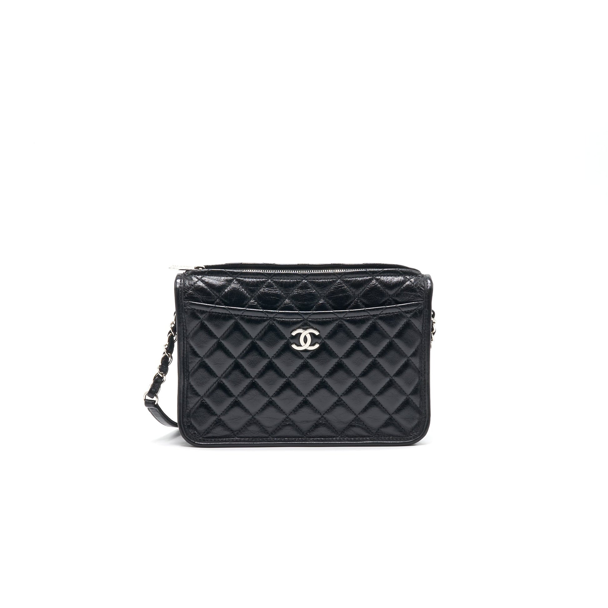 Chanel 18B Calfskin Camera Case Black SHW Handbag