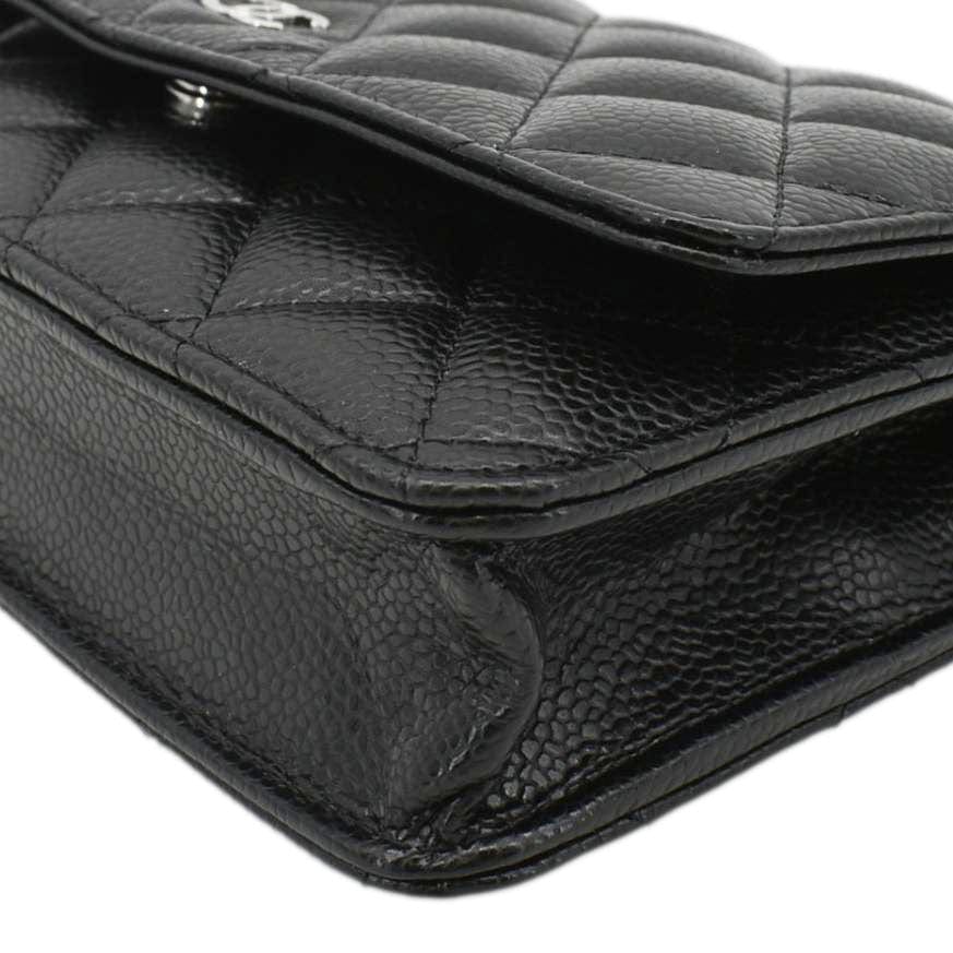 CHANEL WOC Quilted Leather Caviar Crossbody Bag Black