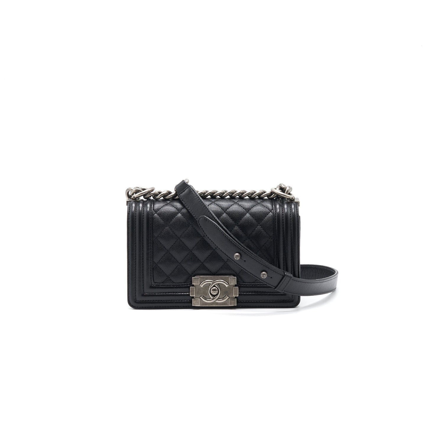 Chanel Small Leboy Cavier Black ruthenium Hardware Handbag