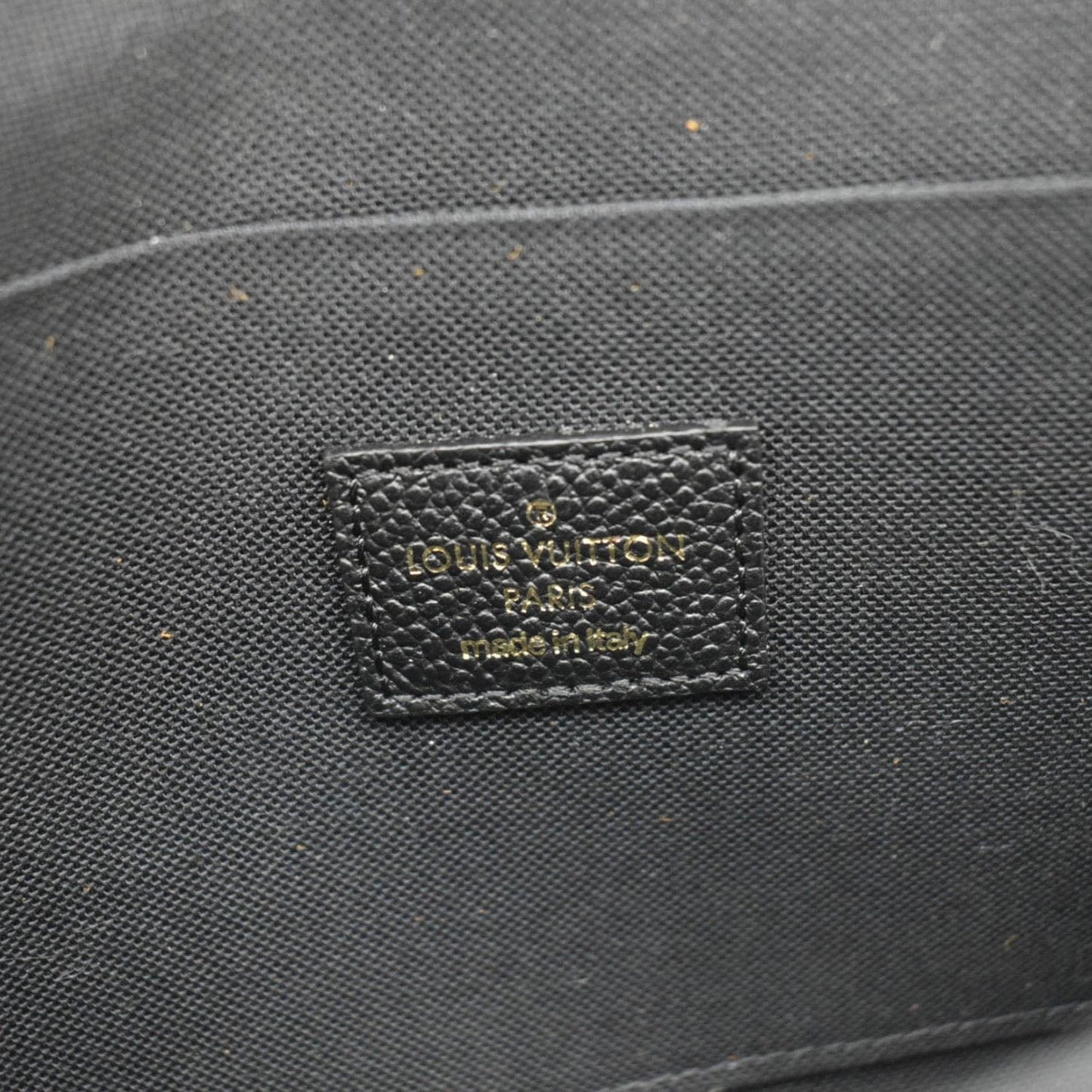 LOUIS VUITTON Felicie Pochette Empreinte Leather Crossbody Bag Black