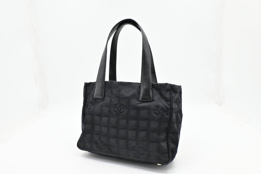 Chanel Small New Travel Line Tote in Black Canvas