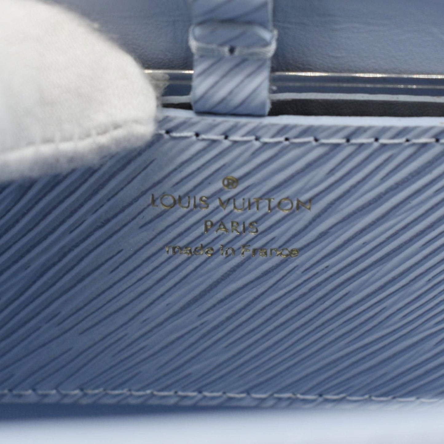 LOUIS VUITTON Twist PM Epi Leather Crossbody Bag Light Blue
