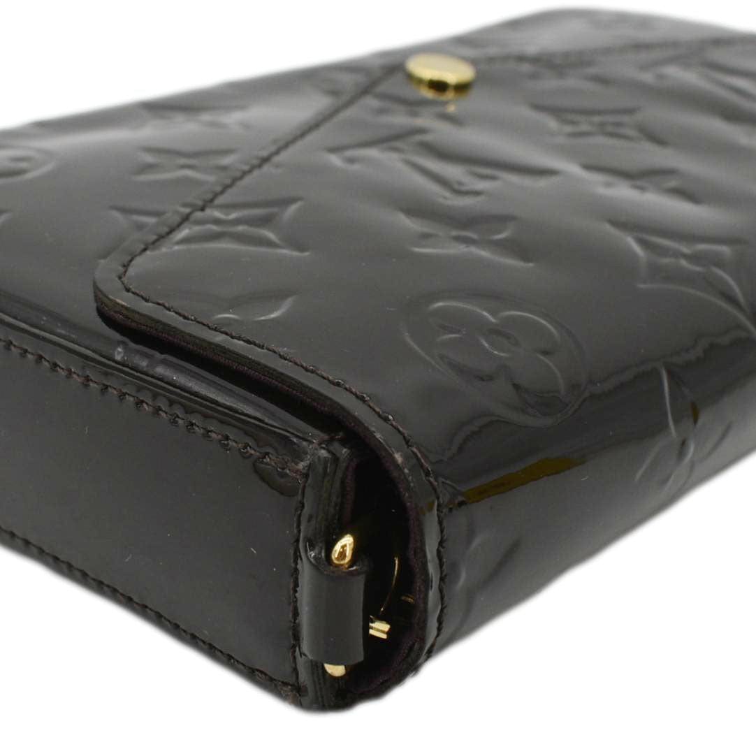 LOUIS VUITTON Felicie Pochette Monogram Vernis Crossbody Bag Amarante