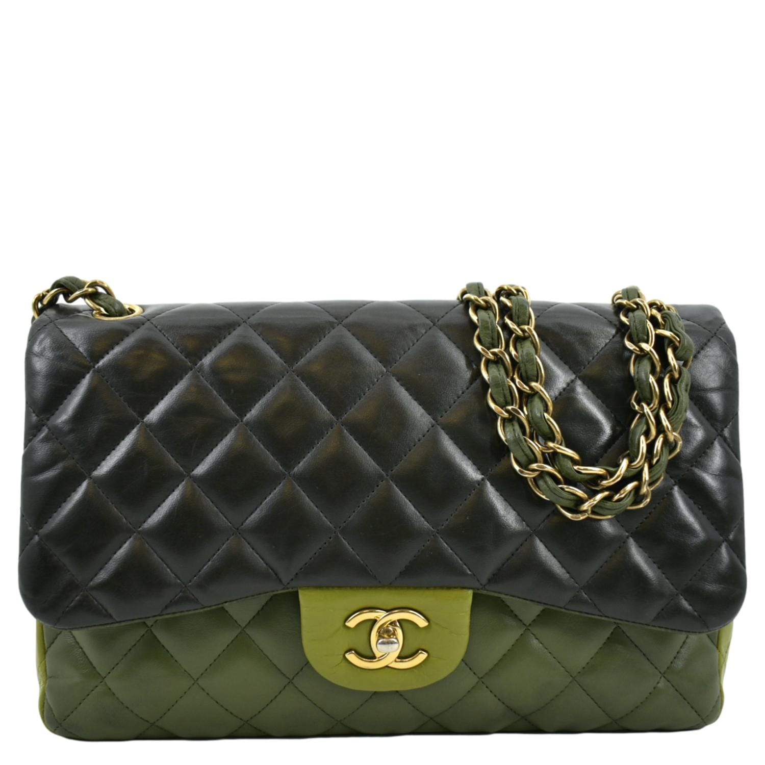 Chanel Classic Jumbo Double Flap Quilted Leather Shoulder Bag Black