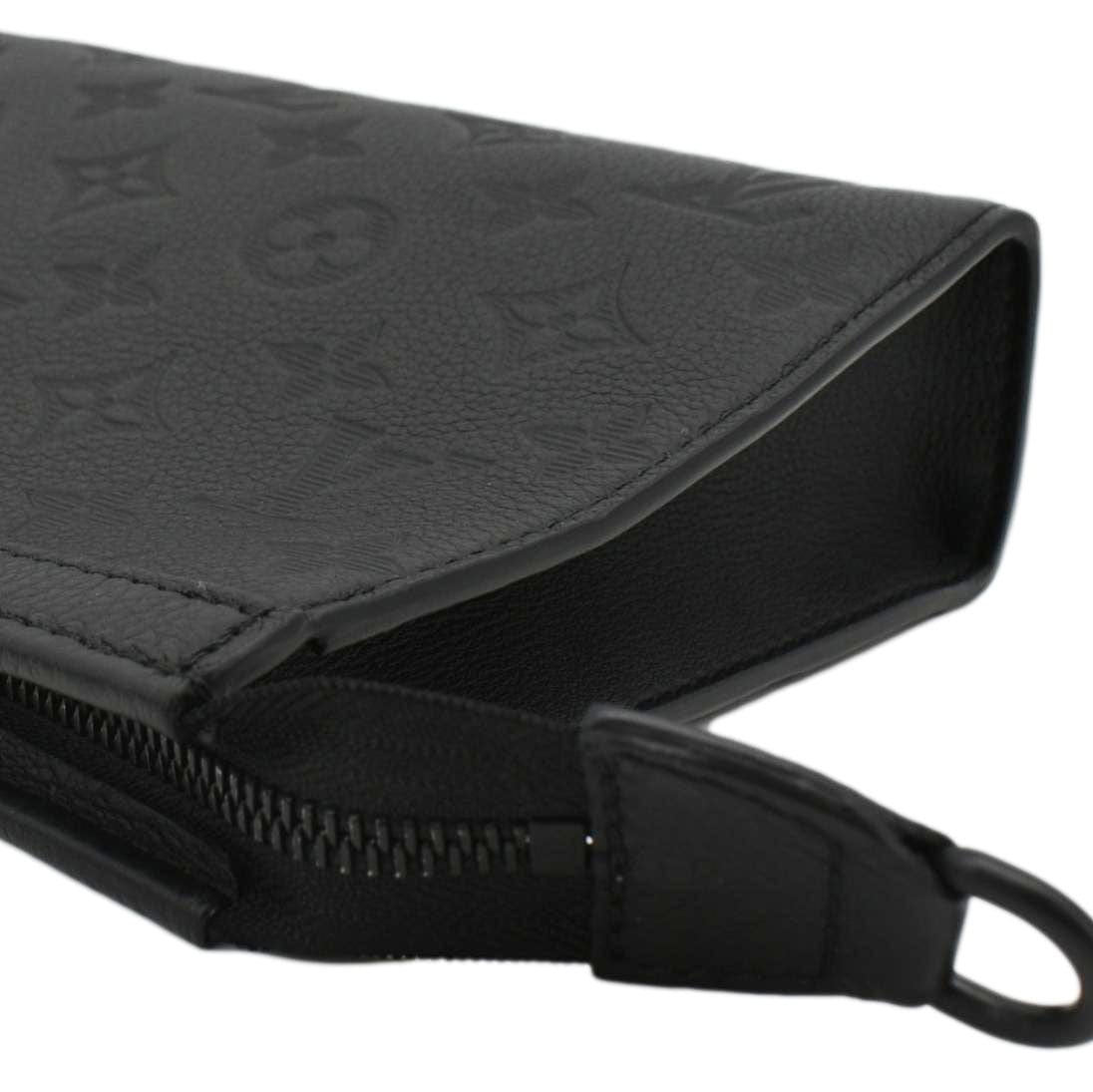 LOUIS VUITTON Gaston Wearable Wallet Monogram Shadow Leather Crossbody Bag Black