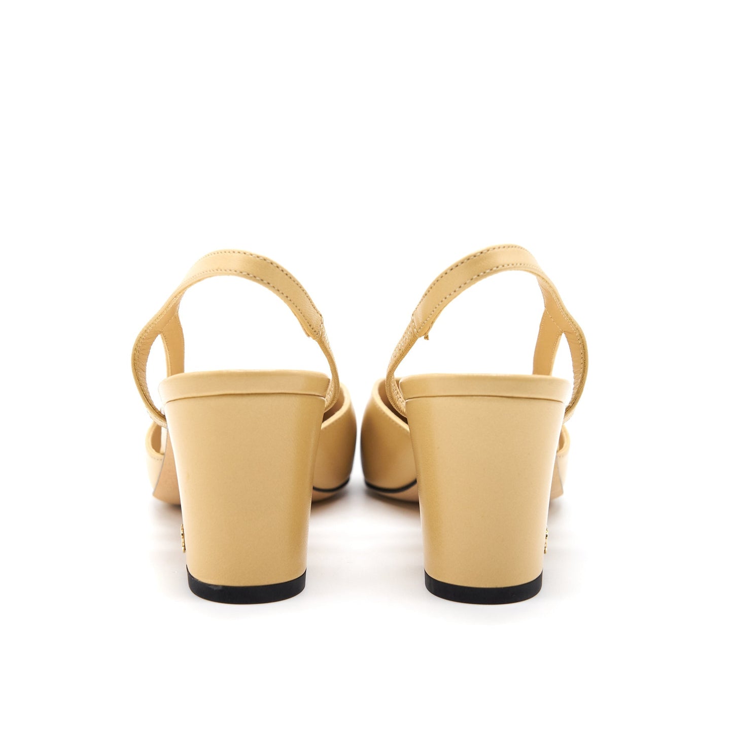 CHANEL SLING BACK BEIGE & BLACK SIZE38 Handbag