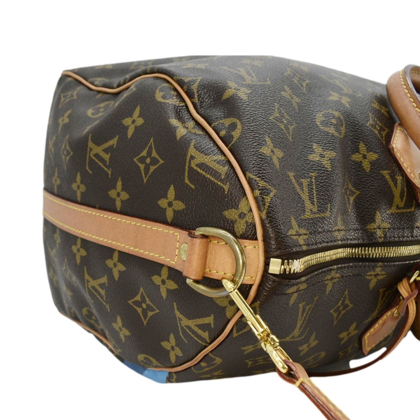 LOUIS VUITTON  40 Bandouliere Heritage Monogram Canvas Travel Bag Blue Clair