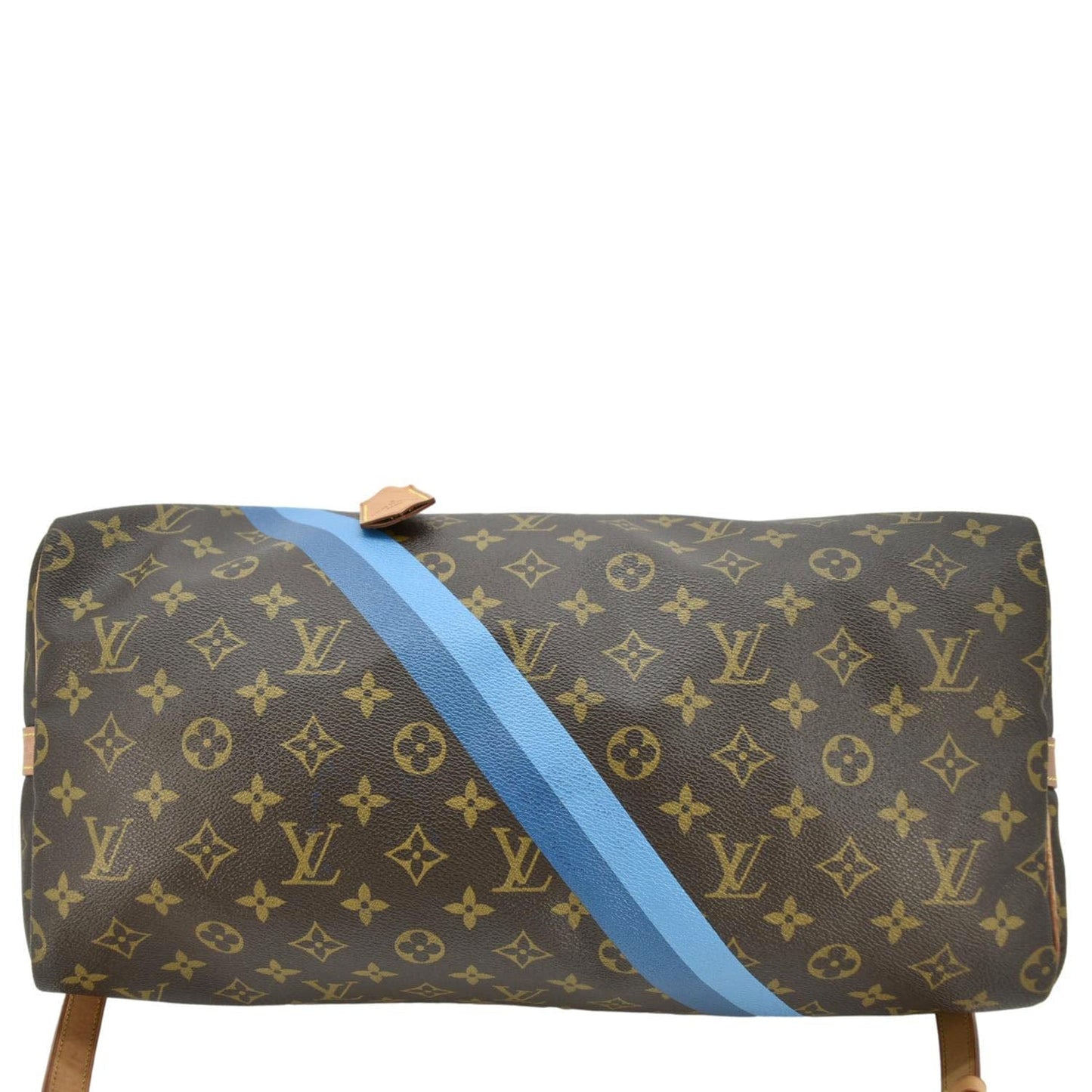 LOUIS VUITTON  40 Bandouliere Heritage Monogram Canvas Travel Bag Blue Clair