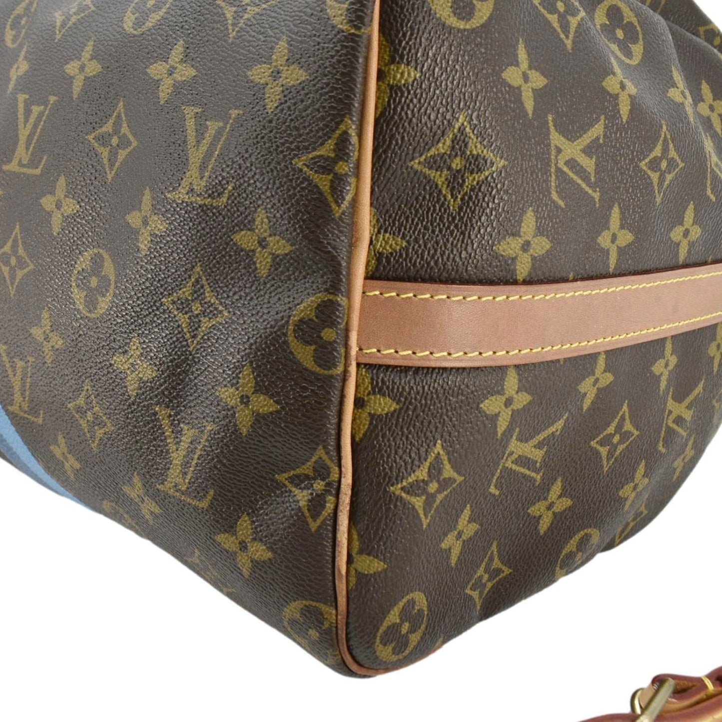 LOUIS VUITTON  40 Bandouliere Heritage Monogram Canvas Travel Bag Blue Clair