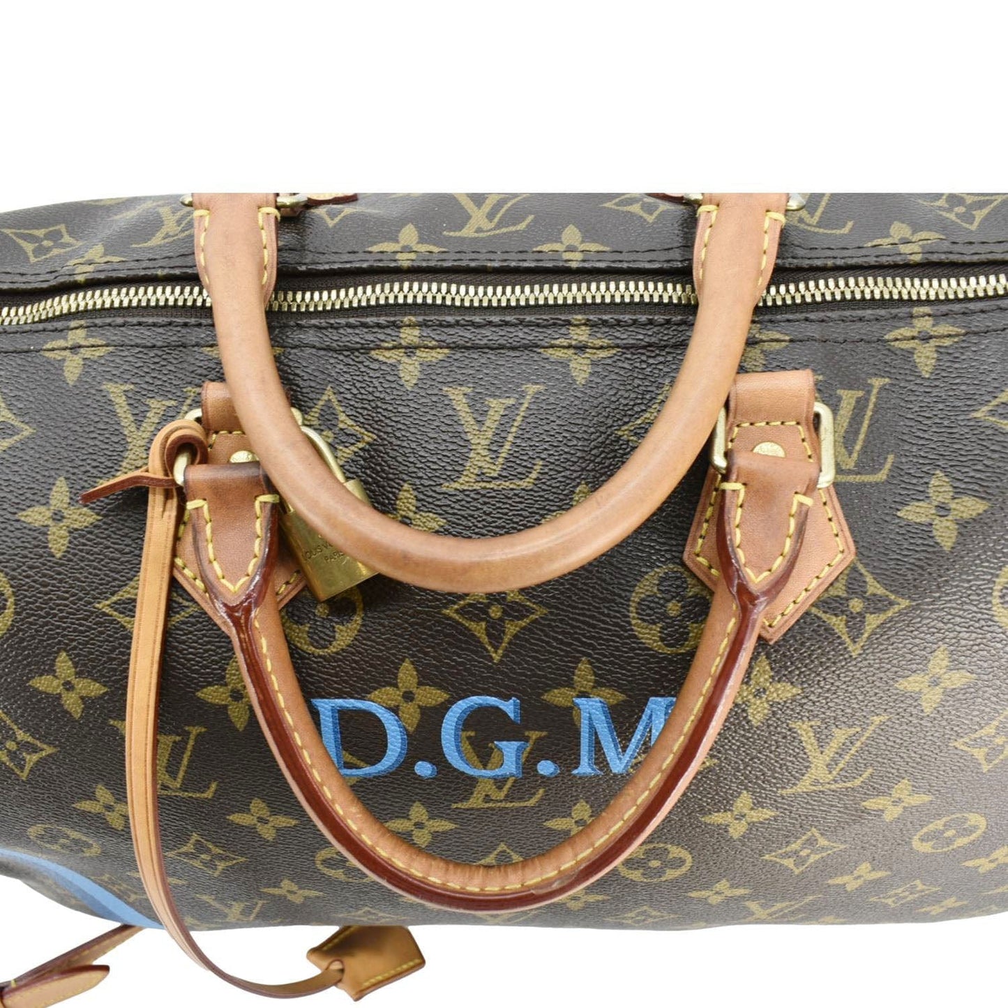 LOUIS VUITTON  40 Bandouliere Heritage Monogram Canvas Travel Bag Blue Clair
