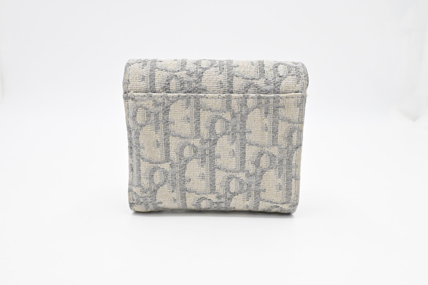 Dior Trotteur Compact Wallet in Grey Oblique Canvas