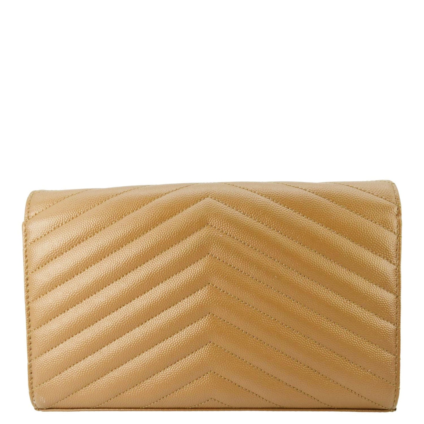 YVES SAINT LAURENT Cassandre Leather Chain Crossbody Bag Brown