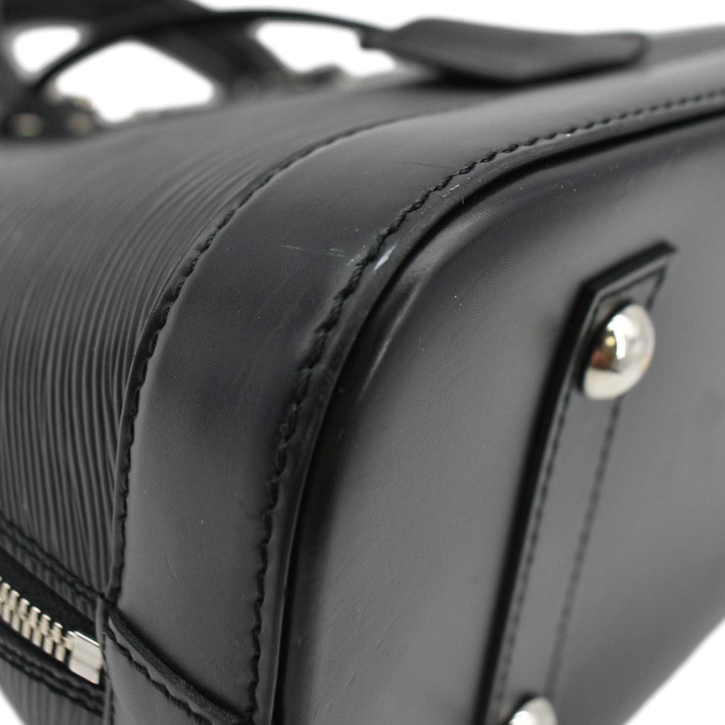 LOUIS VUITTON Alma PM Epi Leather Satchel Bag Black