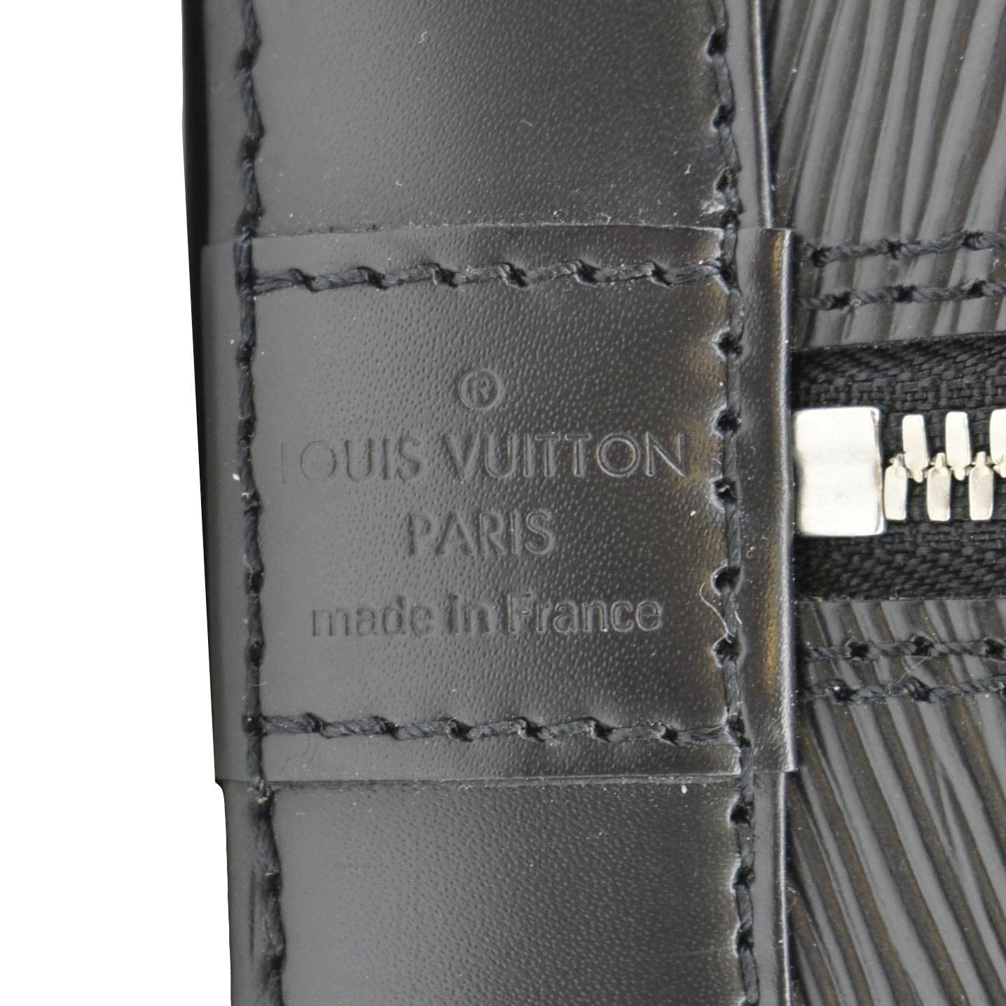 LOUIS VUITTON Alma PM Epi Leather Satchel Bag Black