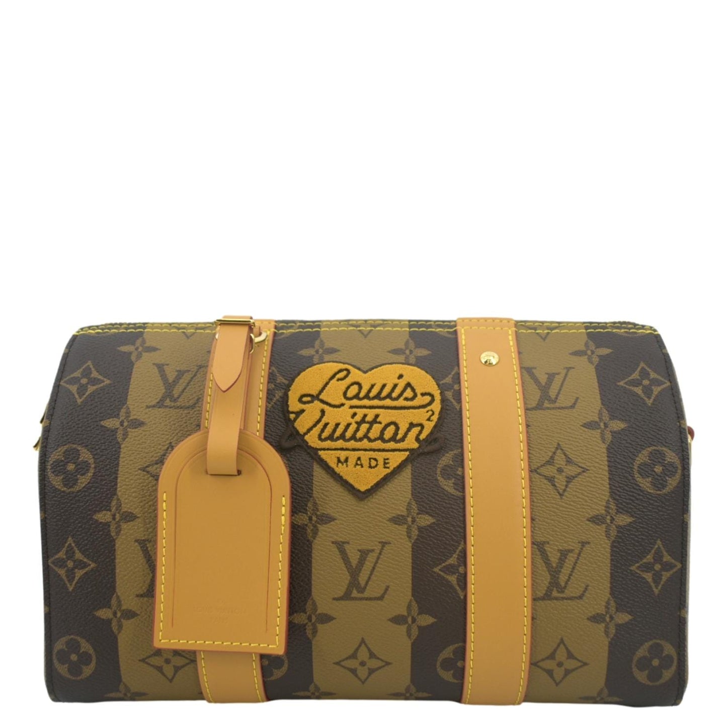 LOUIS VUITTON City Keepall Nigo Reverse Stripe Shoulder Bag Brown