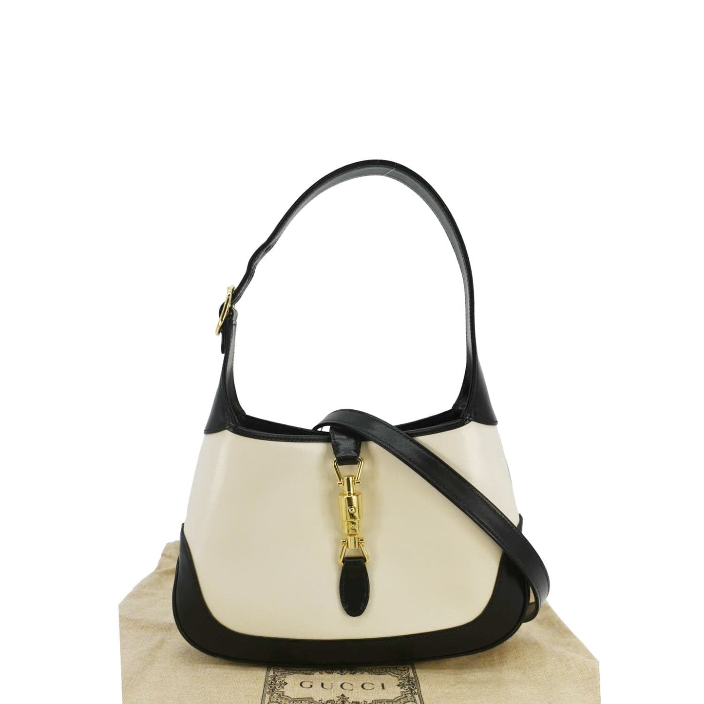 GUCCI Jackie 1961 Small Leather Shoulder Bag White 636706
