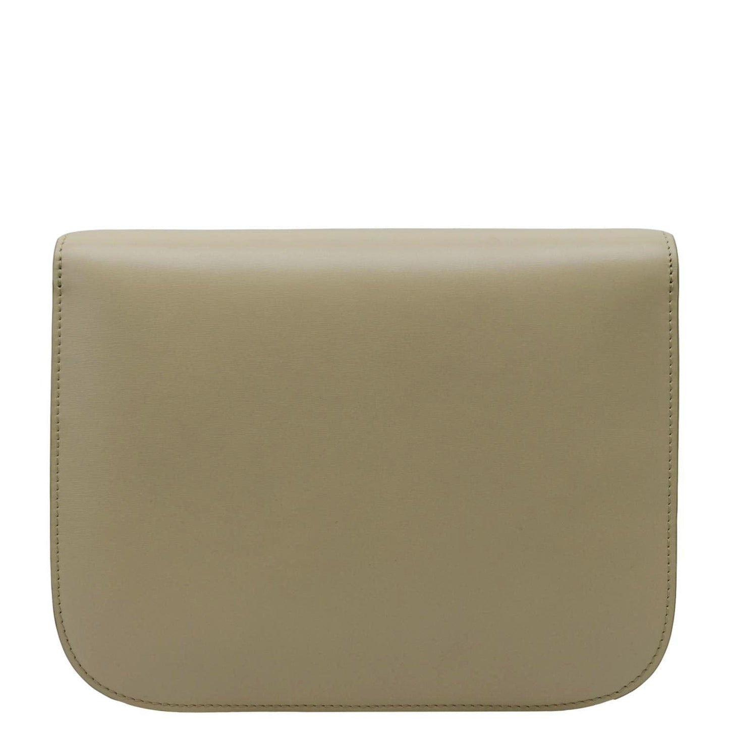 CELINE Classic Box Medium Leather Flap Shoulder Bag Greige