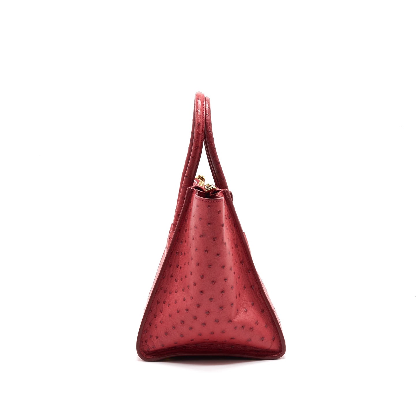 Prada Ostrich Tote Bag Red with GHW