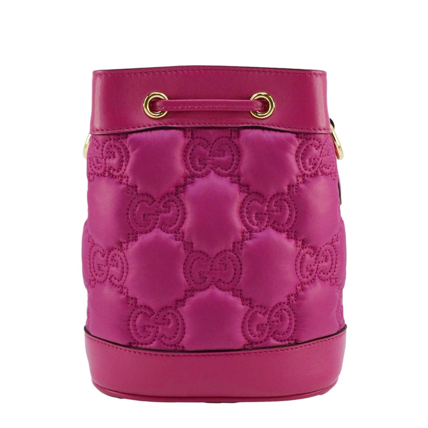 GUCCI GG Matelasse Nylon Bucket Crossbody Bag Pink 728231