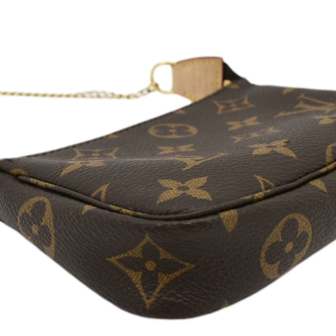 LOUIS VUITTON  Mini Pochette Monogram Canvas Accessoires Pouch Brown