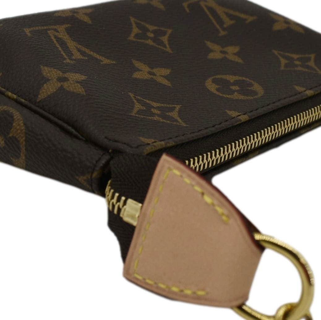 LOUIS VUITTON  Mini Pochette Monogram Canvas Accessoires Pouch Brown