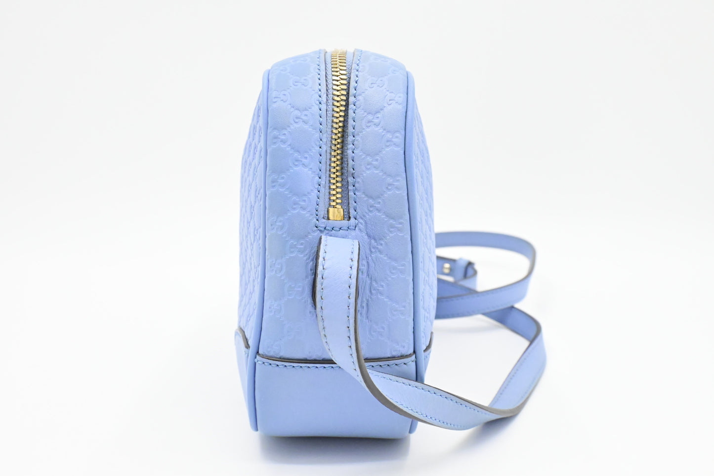Gucci Crossbody in Baby Blue Micro Guccissima Leather