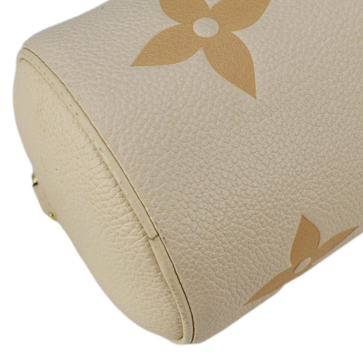 LOUIS VUITTON Papillon BB Monogram Empreinte Leather Shoulder Bag Off White