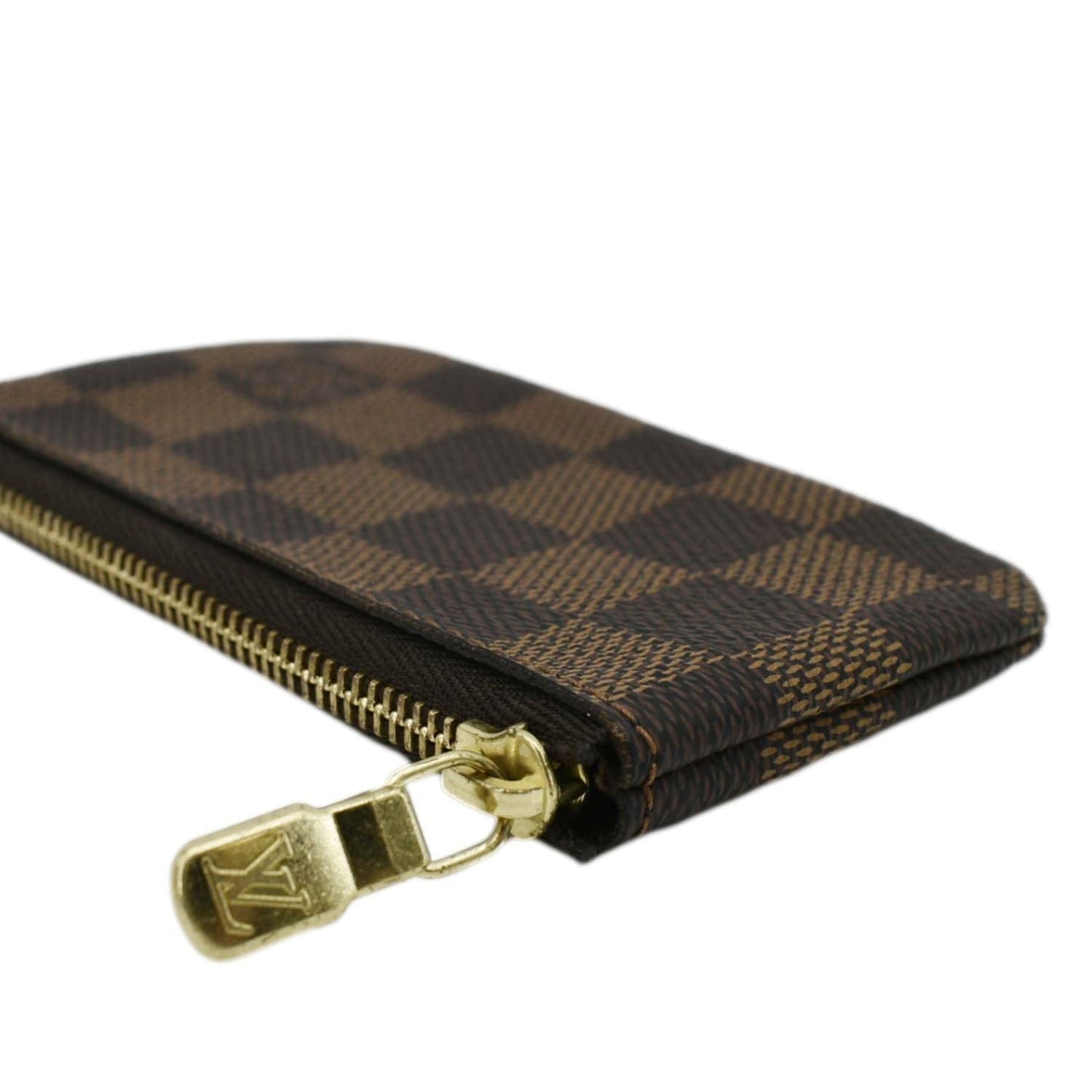 LOUIS VUITTON Pochette Key Cles Damier Ebene Coin Case Brown