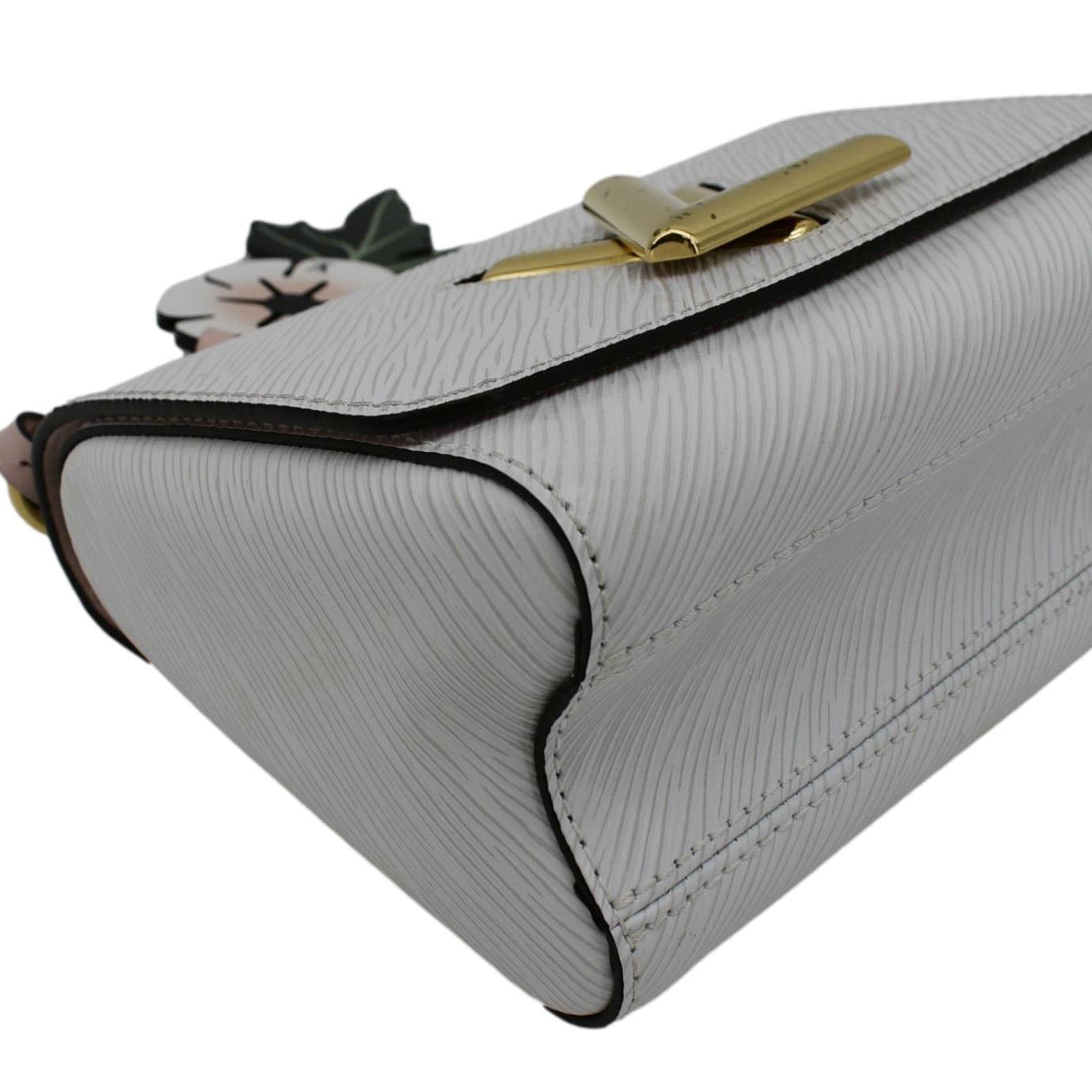 LOUIS VUITTON Twist PM Asnieres Flowers Epi Leather Crossbody Bag White
