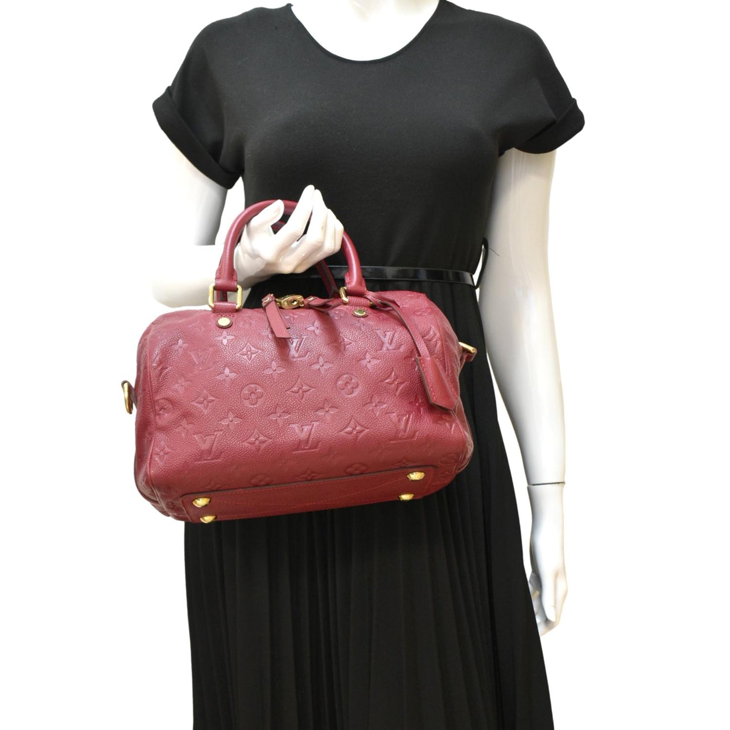 LOUIS VUITTON  25 Bandouliere Monogram Empreinte Crossbody Bag Fuchsia