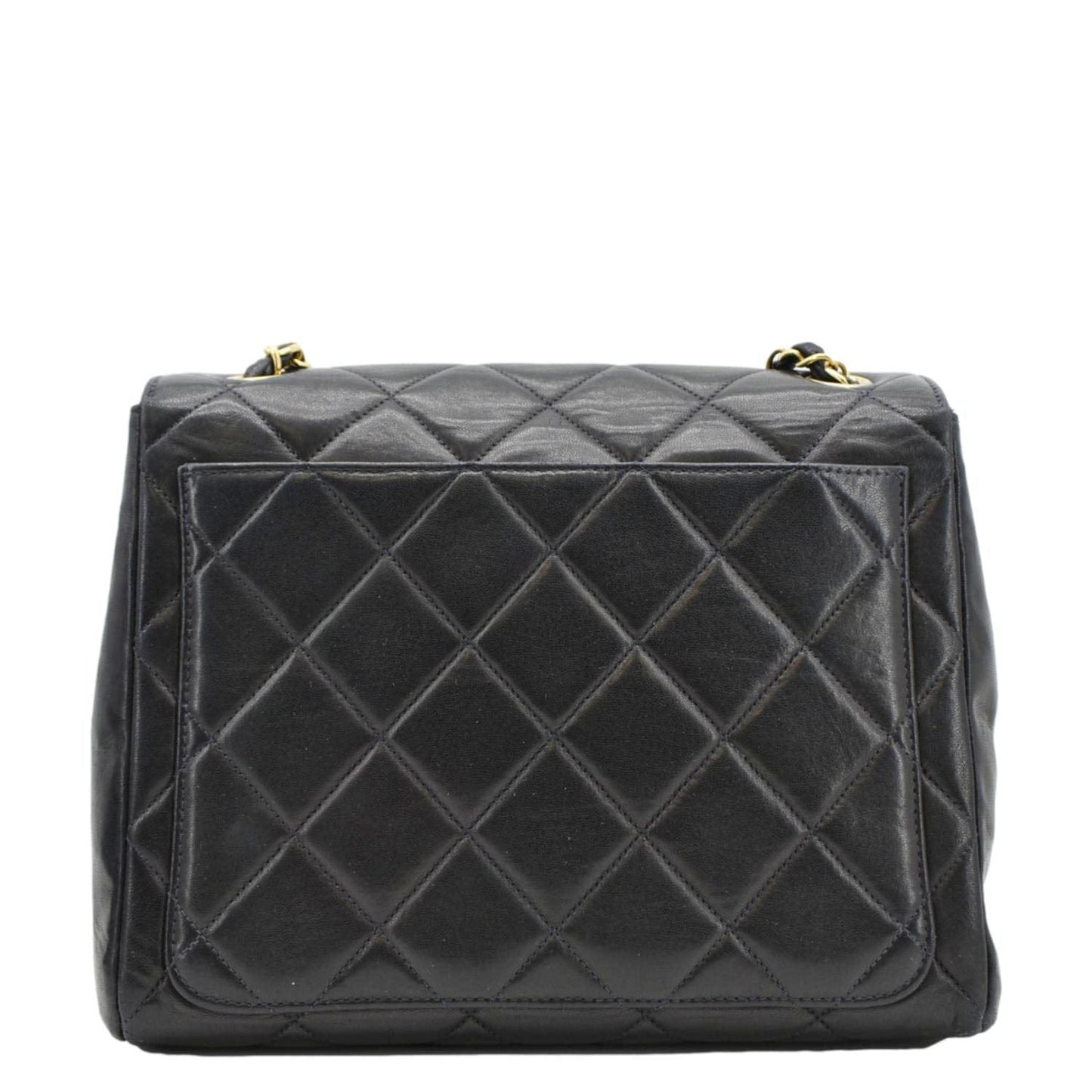 CHANEL Square CC Flap  Quilted Leather Shoulder Bag Black