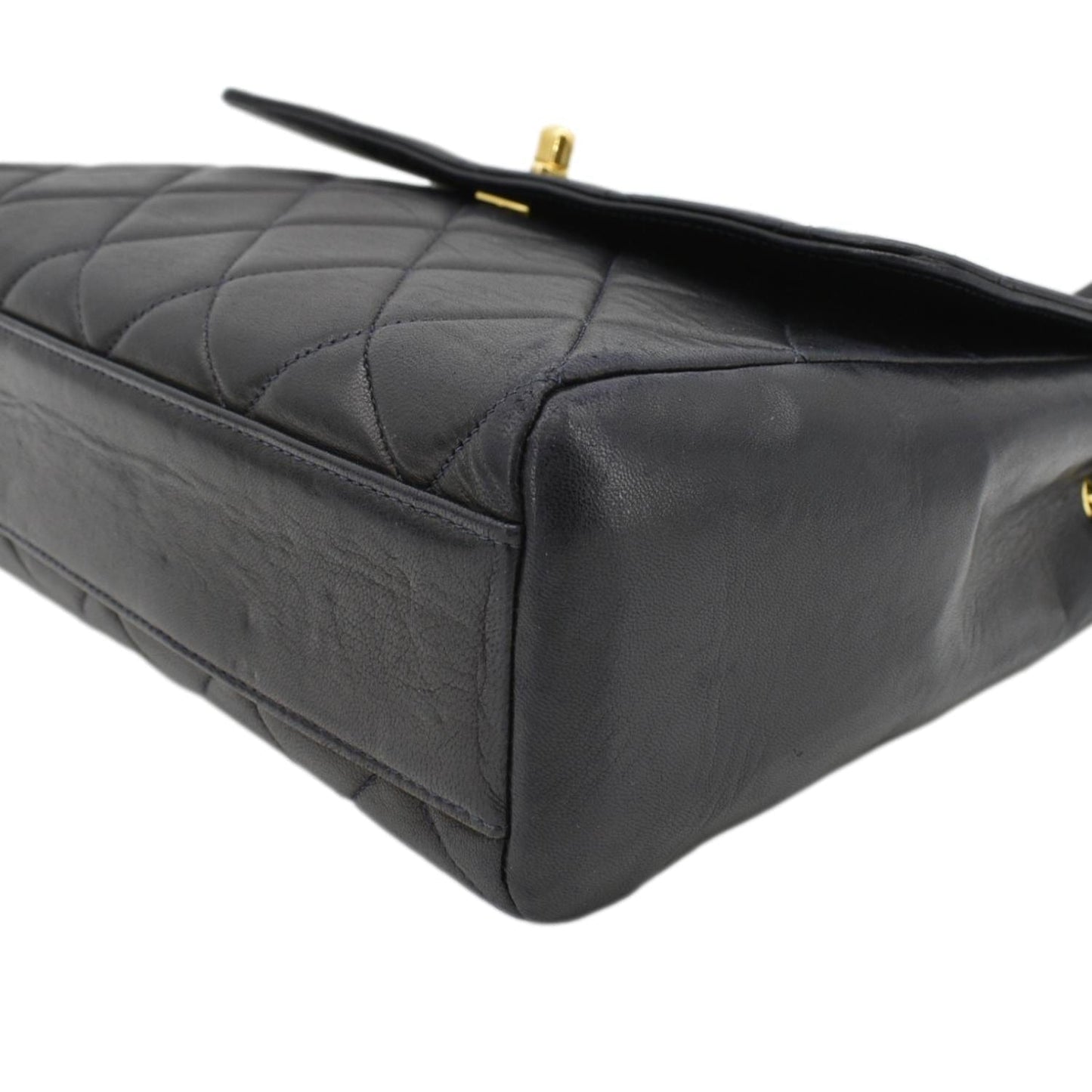 CHANEL Square CC Flap  Quilted Leather Shoulder Bag Black