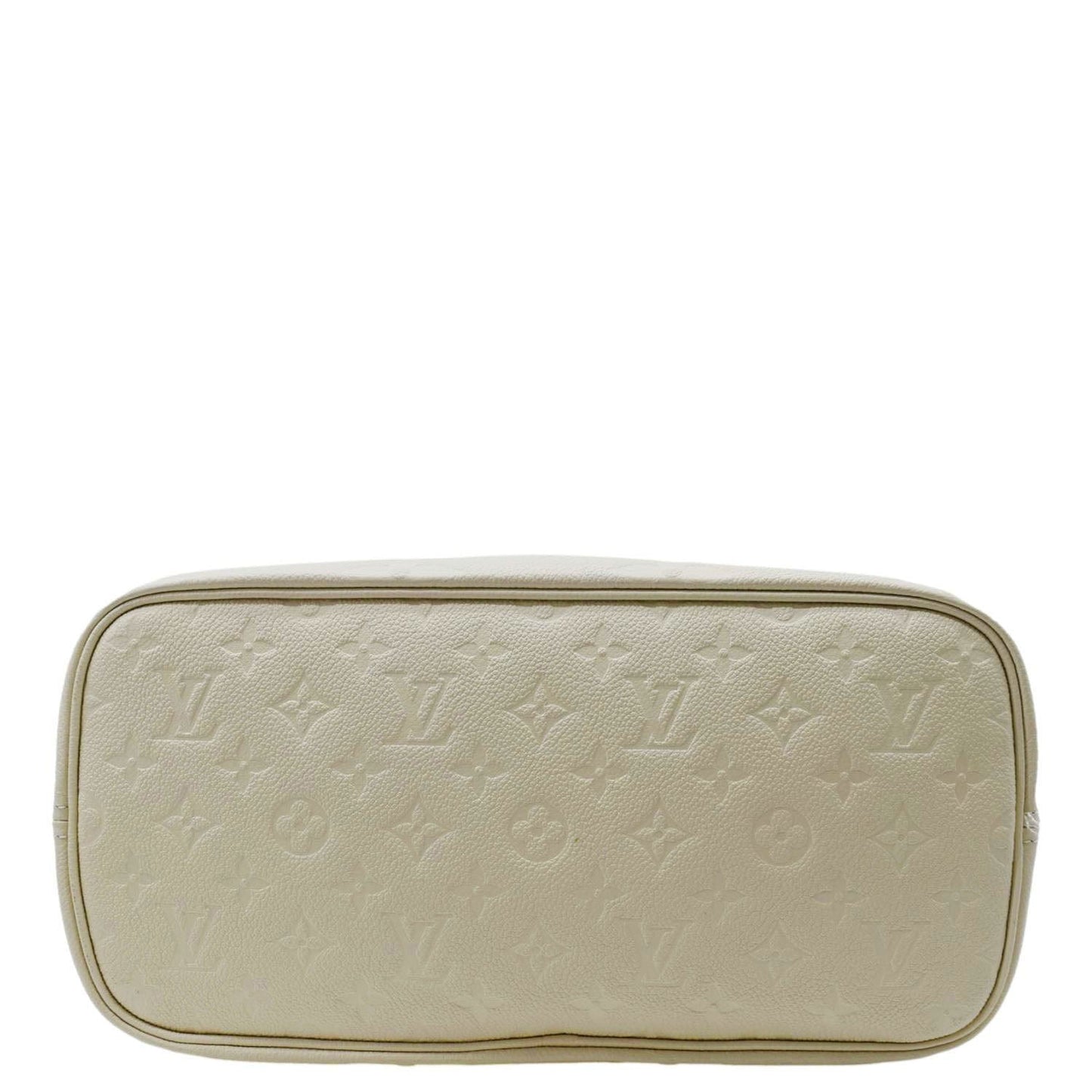 LOUIS VUITTON Neverfull MM Empreinte Leather Tote Shoulder Bag Cream