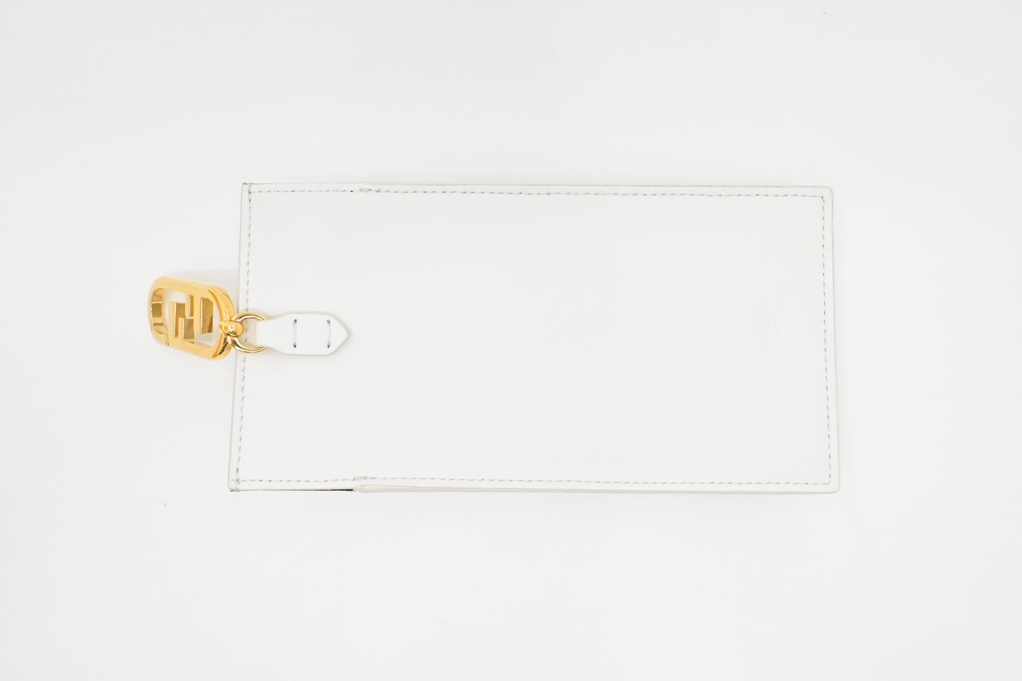 Fendi Phone Case in White Shearling & Leather