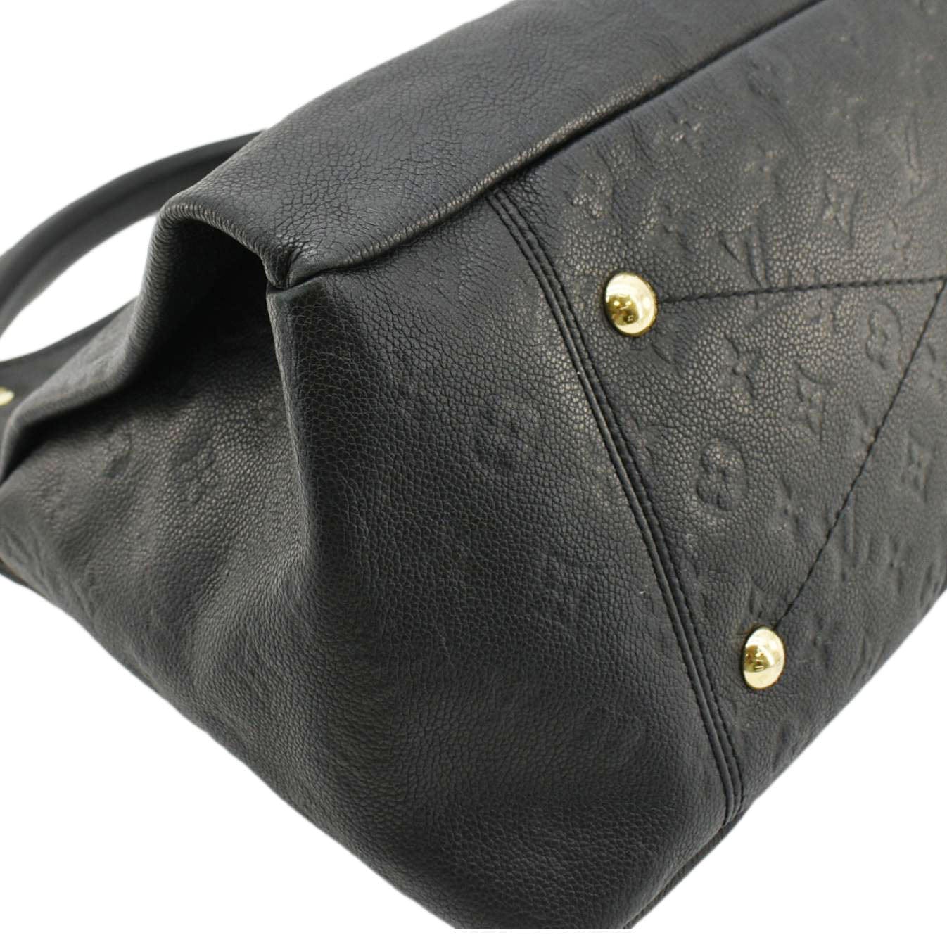 LOUIS VUITTON Artsy MM Monogram Empreinte Leather Shoulder Bag  Black